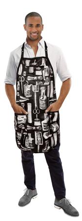 Vintage Barber Apron Gold And Blue
