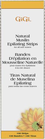 Gigi Natural Muslin Epilating Strips  Large 100pk  3 X 9