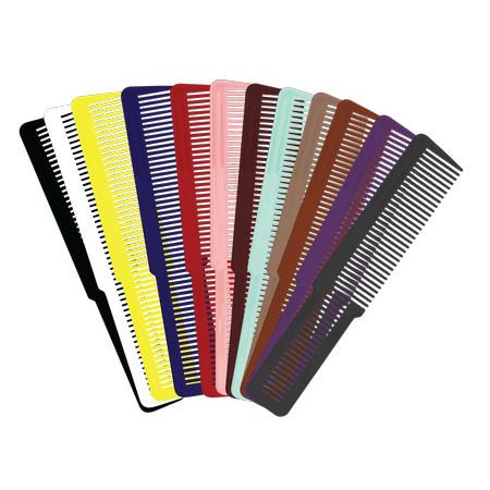 Large Styling Combs 12pk (red,white,black,royal Blue)