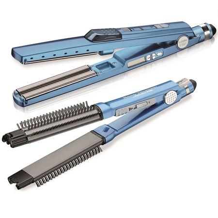 Babyliss Pro Nano Titanium 1 1/4 Ultrasonic Cool Mist Flat Iron And Styling Comb