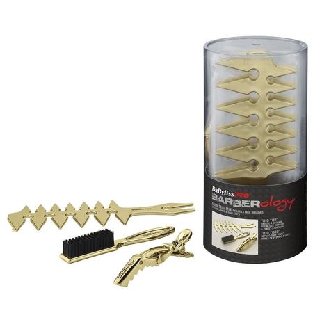 Babyliss Trio Mix Bucket Gold Include 6 Combs; 6 Fade Brushes; 3, 2 Pack Of Hai
