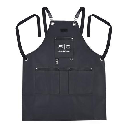 Waterproof Barber/Salon Apron with Crossback Strap in Black Design