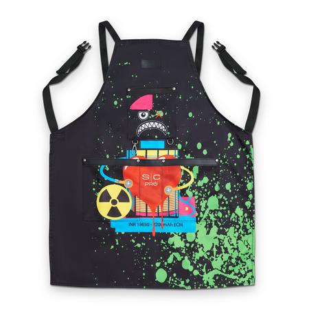 Water-Repellent Barber/Salon Apron with Adjustable Straps in Radioactive Green